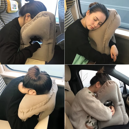 Upgraded Inflatable Travel Pillow with Chin Support